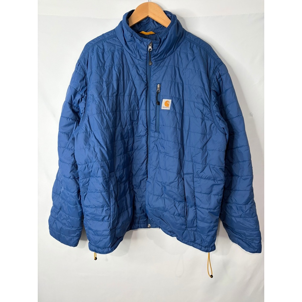 Carhartt Gilliam Jacket Men XL Blue Quilted Lightweight Full Zip Puffer Workwear